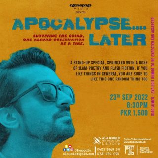 Also happening this week in Lahore, a stand-up special by our upcoming 'absurd poet' Jawad Raza at @olomopolo!

#Repost @olomopolo 

⭐ Get ready to laugh 😂 think 🤔 and imagine with Apocalypse..... Later by Jawad Raza | @jrsharaf & @theabsurdpoet 

SURVIVING THE GRIND, ONE ABSURD OBSERVATION AT A TIME

A stand-up special, sprinkled with a dose of slam-poetry and flash fiction. If you like things in general, you are sure to like this one random thing too.

Disclaimer: Explicit humour to be expected and accepted. 

23 September 2022
8:30 PM
The OLO Junction | 43-A, Block D, New Muslim Town 
PKR 1,500/- | Also available at @ticketwalapk 

.
.
.
.
.
.
.
#writer #writers #books #authors #bookstagram #bookstagrampak #writersofpakistan #comedy #pakistaniauthors #poetry #slampoetry #flashfiction