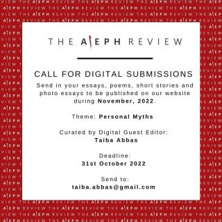 Something exciting happening this November. I'm delighted to be the digital guest editor for The Aleph Review website, with a theme that is so close to my heart – and one that will be made even more special with everything that You send in. Write to me!

Reposted from @biba.t.abbas 

.
.
.
.
.
.
.
#thealephreview #author #writer #books #poetry #fiction #art #artist #writersofinstagram #readers #reading